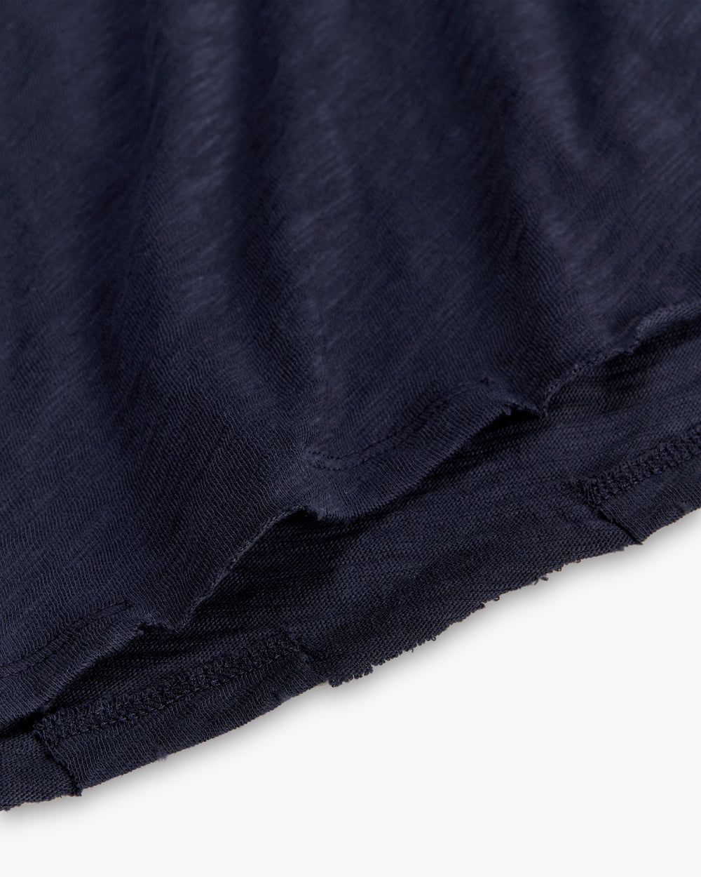 Slub Jersey Long Sleeve Destroyed Wash Tee - Midnight