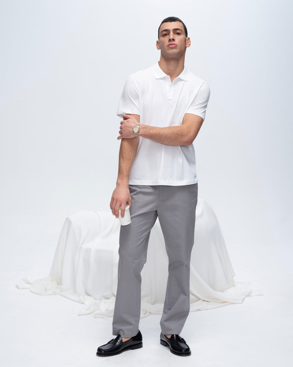 Classic Jersey Polo - White