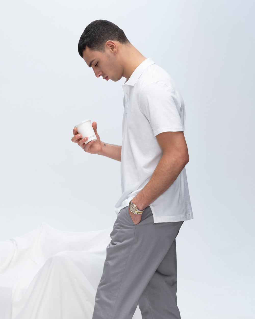 Classic Jersey Polo - White