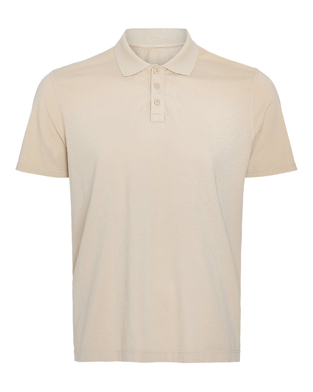 Classic Jersey Sun Bleach Wash Short Sleeve Polo - Bleached Oak