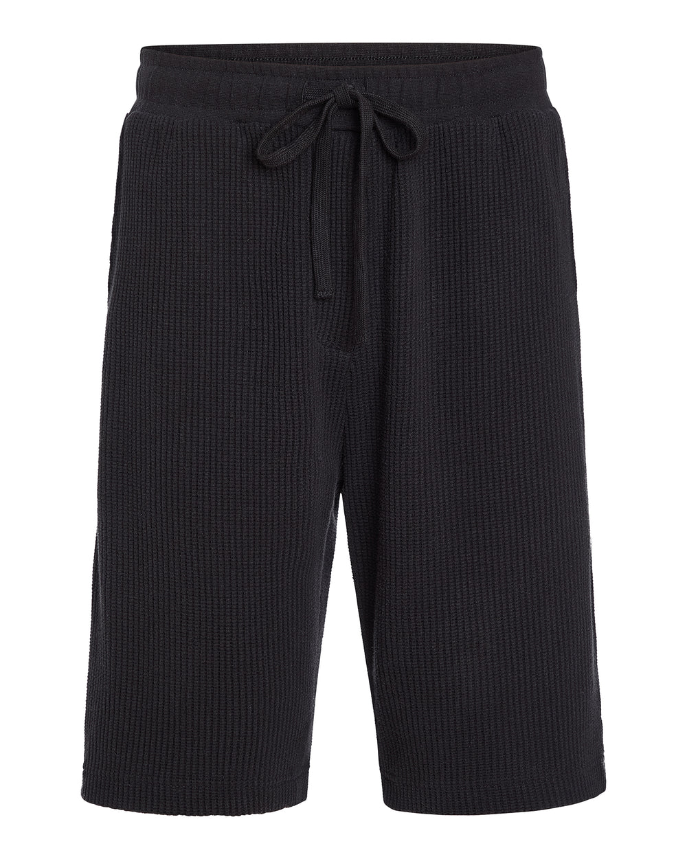 Cotton Waffle Pull On Shorts - Black