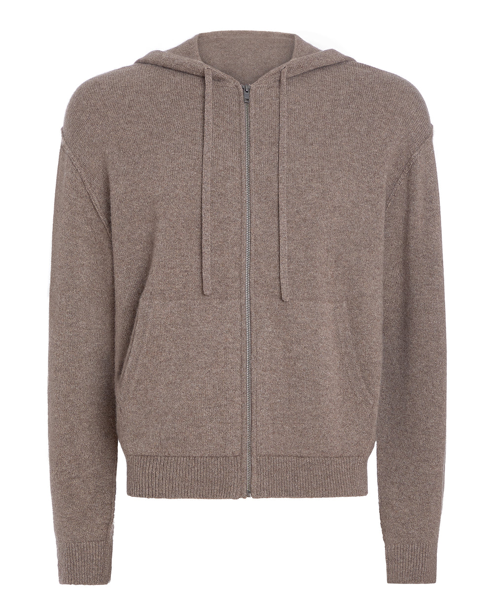 Cashmere Zip-Up Hoodie - Faded Mocha
