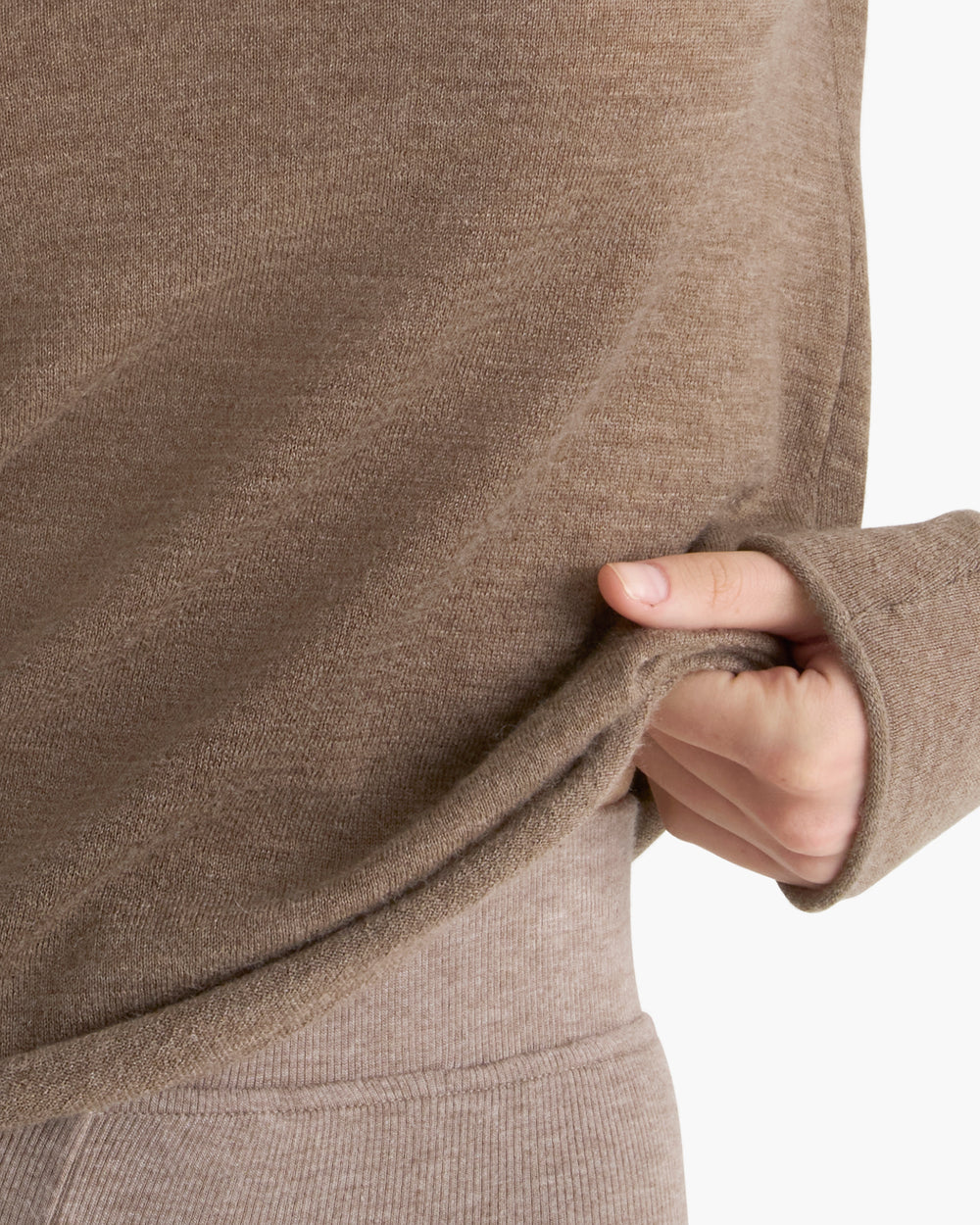 Lightweight Cashmere Crew Neck - Heather Cedar