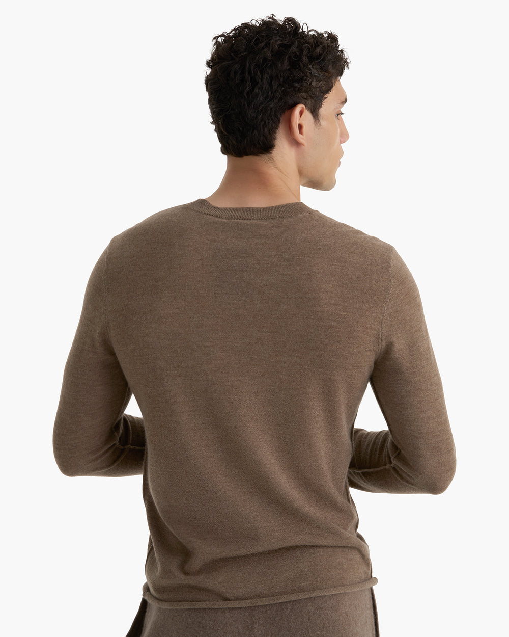 Lightweight Cashmere Crew Neck - Heather Cedar