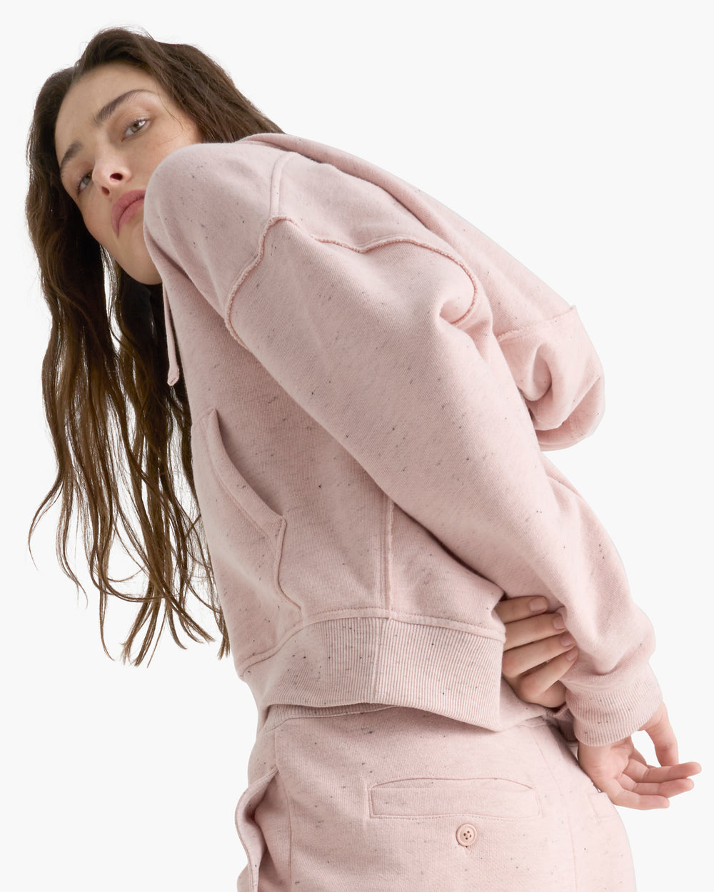 Donegal French Terry Zip-Up Hoodie - Faded Rose