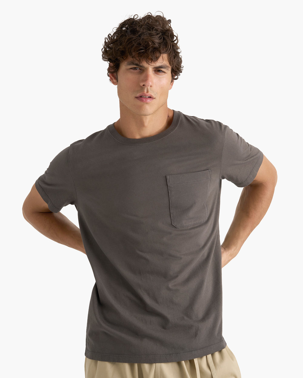 Heavyweight Jersey Crew Neck Tee - Coal