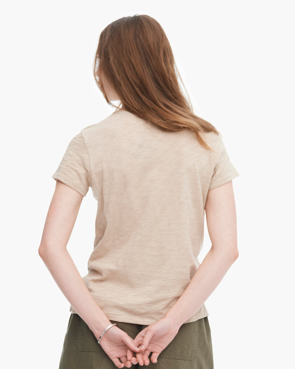 Slub Jersey Schoolboy Crew Neck Tee - Dune