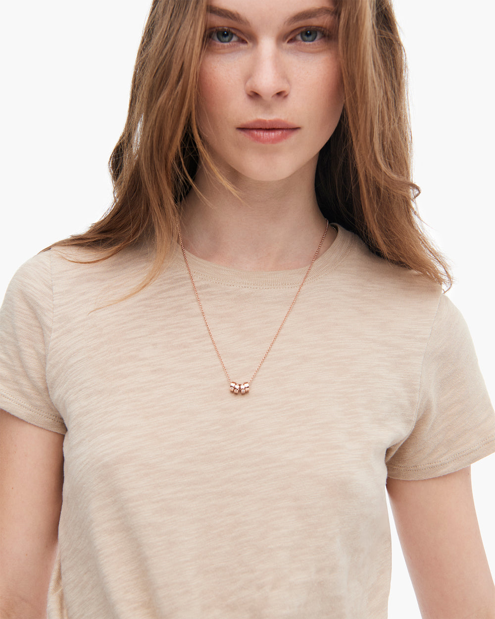 Slub Jersey Schoolboy Crew Neck Tee - Dune