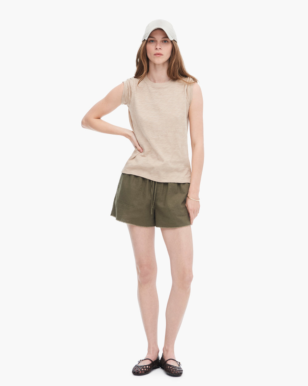 Slub Jersey Schoolboy Crew Neck Tee - Dune