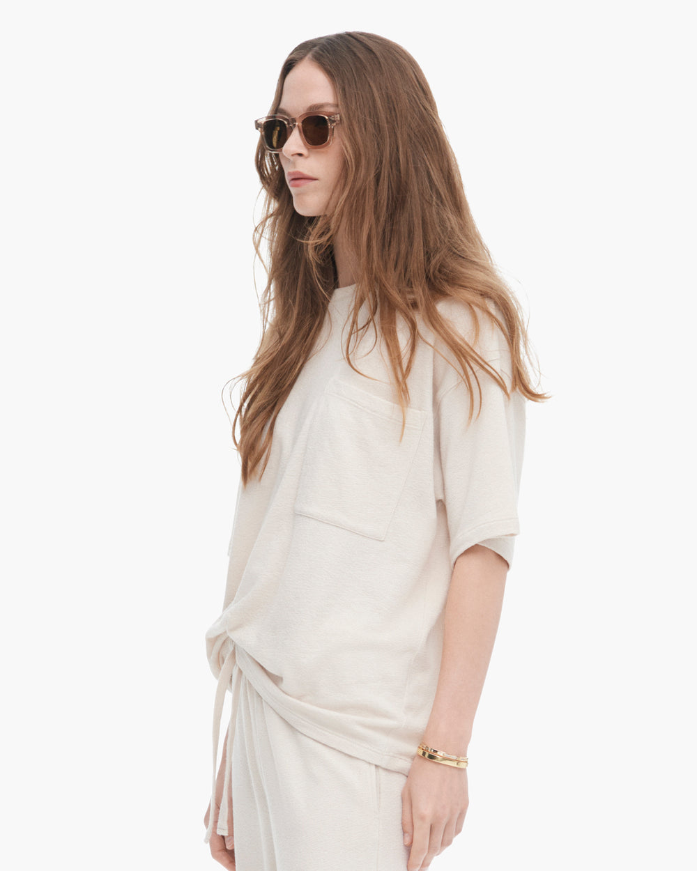 Loop Front Jersey Oversized Pocket Tee - Faded Dune