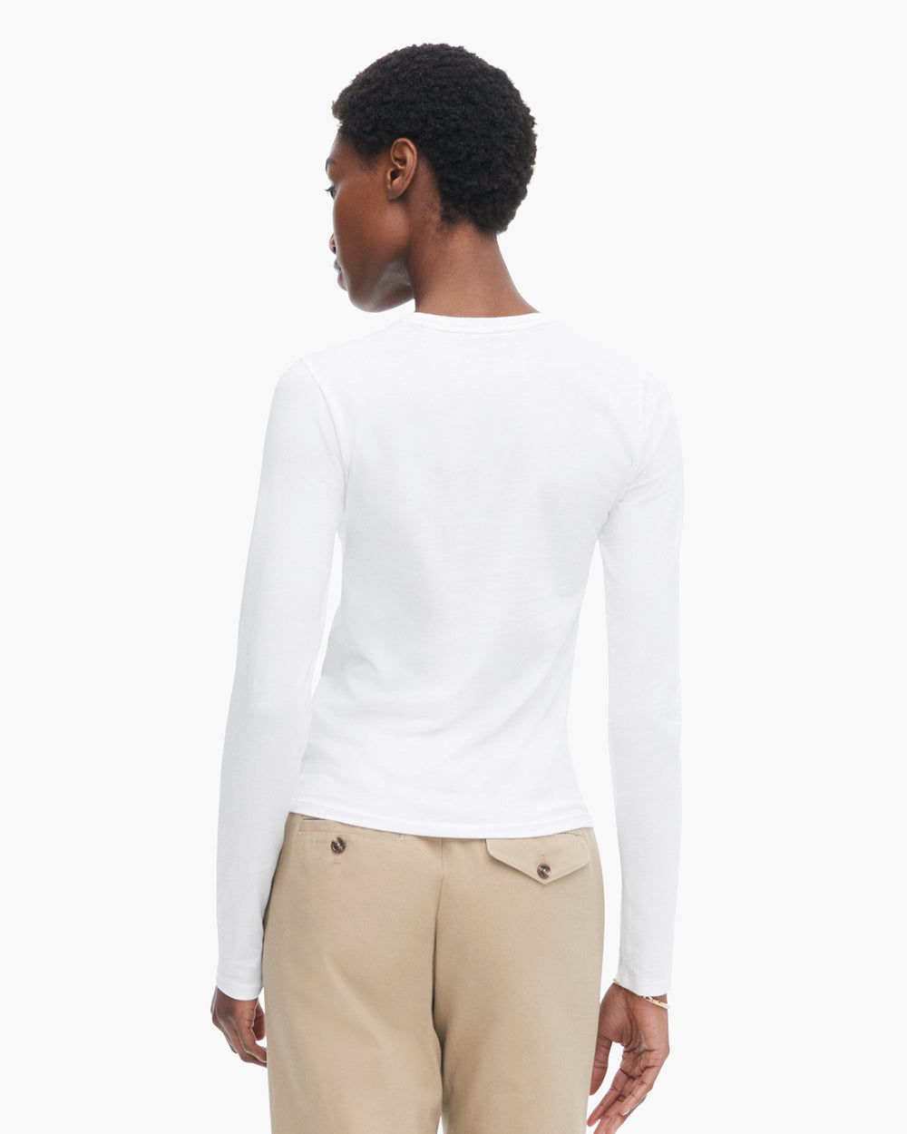 Pima Cotton Long Sleeve Baby Tee - White