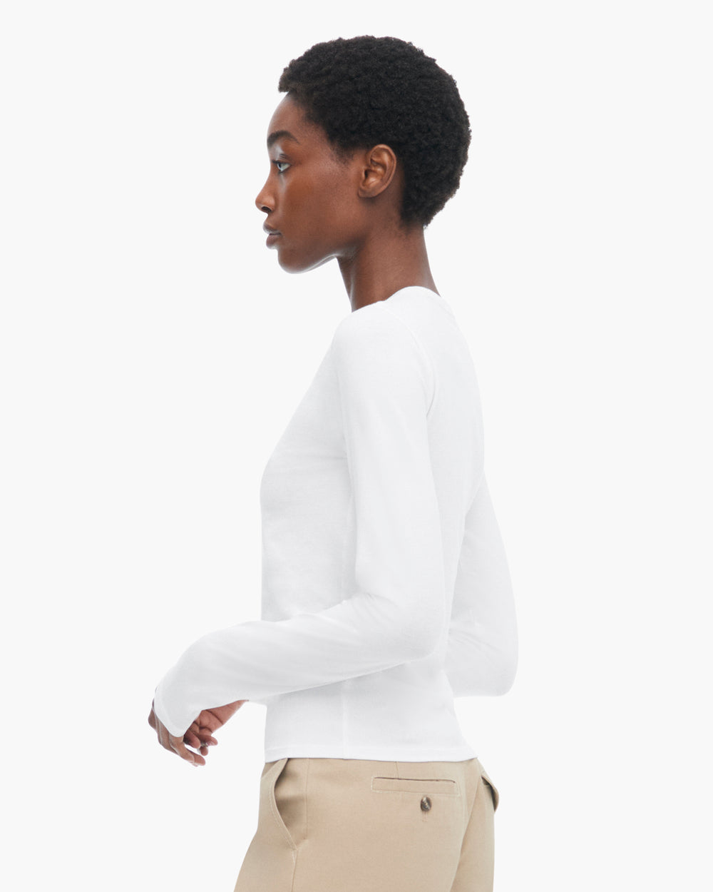 Pima Cotton Long Sleeve Baby Tee - White