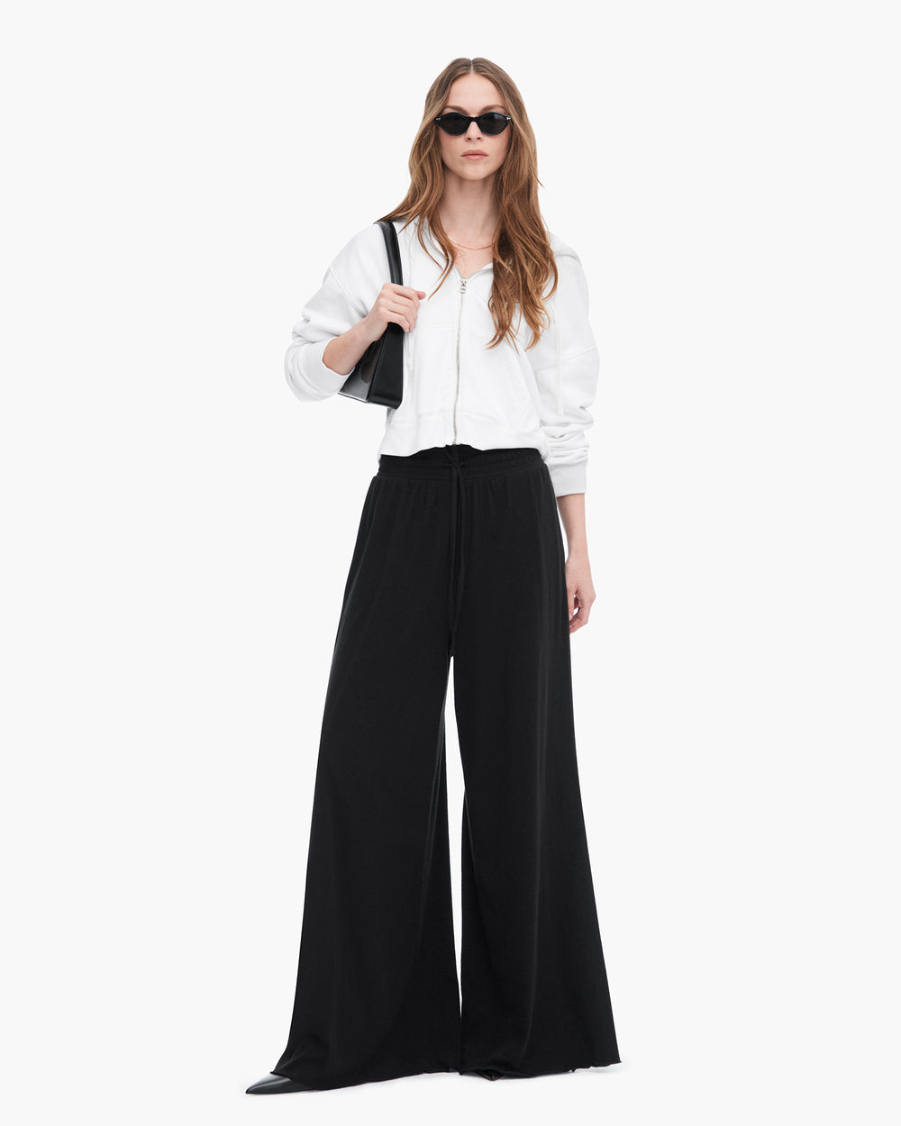 French Terry Pigment Wash Zip-Up Hoodie - White