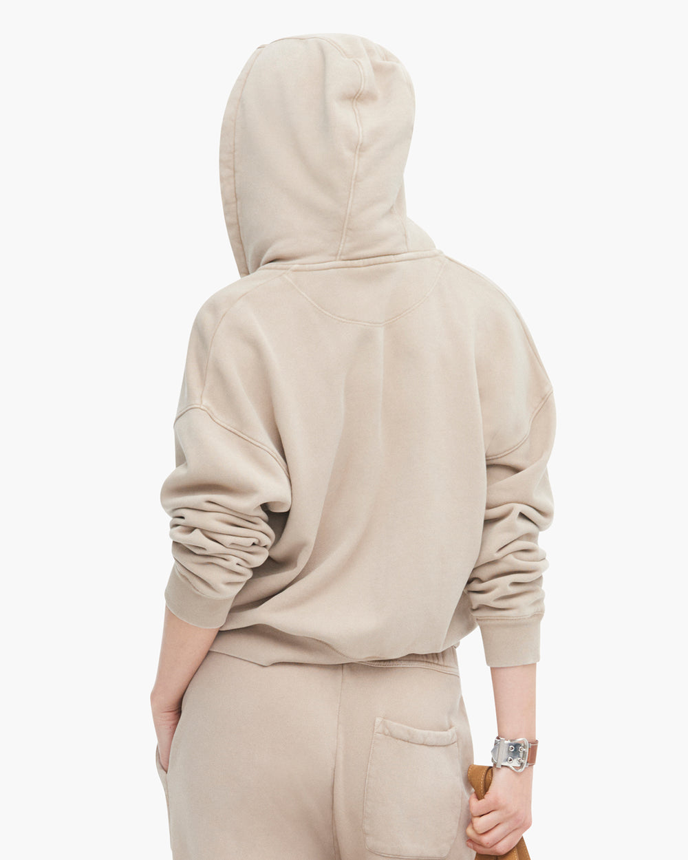 French Terry Pigment Wash Zip-Up Hoodie - Dune
