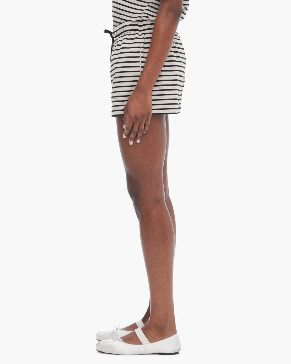 Heavyweight Jersey Striped Pull On Short - Dune-Black
