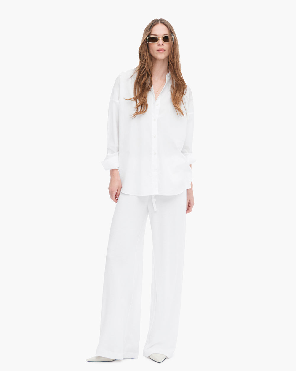 Cotton Poplin Boyfriend Shirt - White