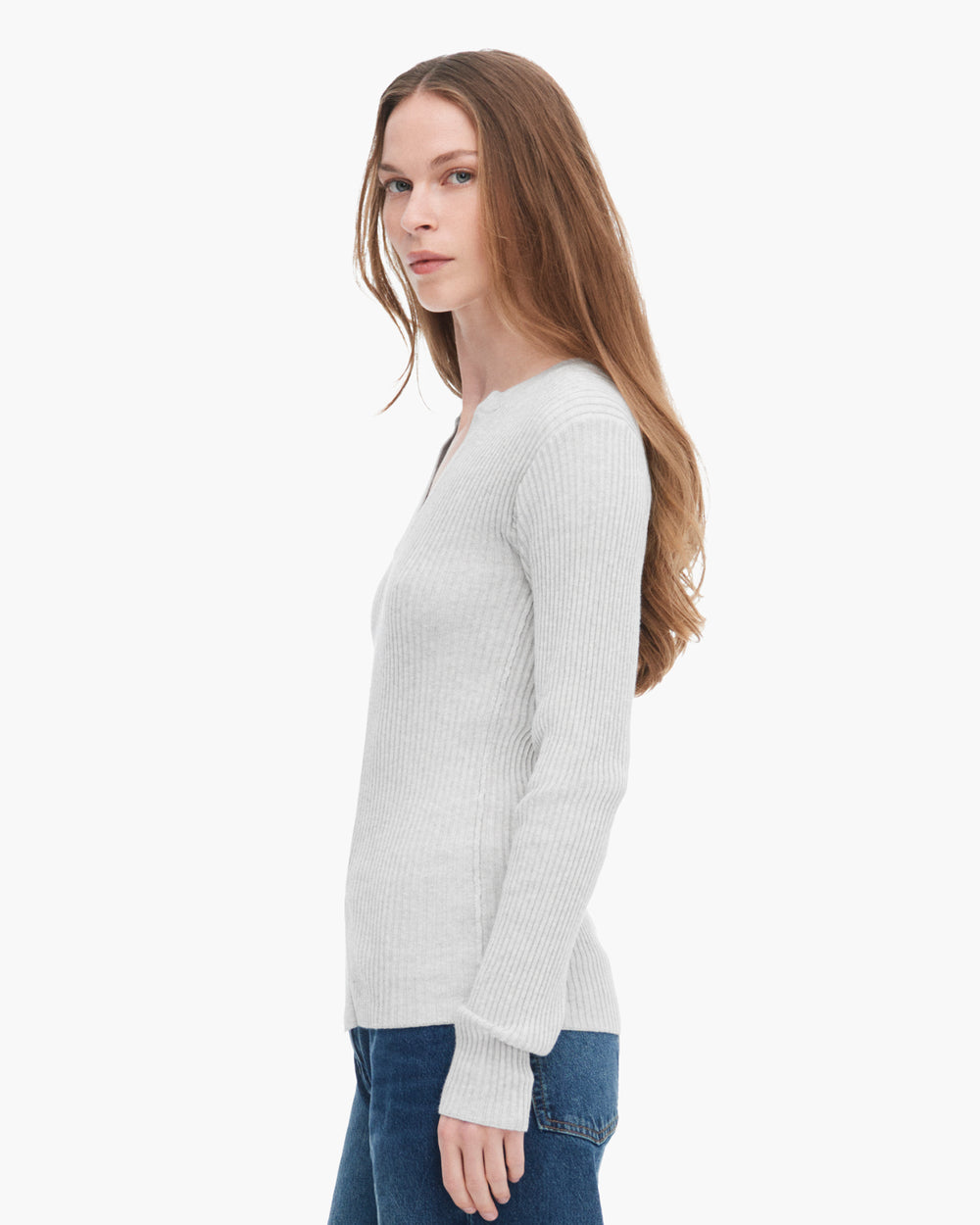Cotton Cashmere Ribbed Trumploy Cardigan - H. Silver