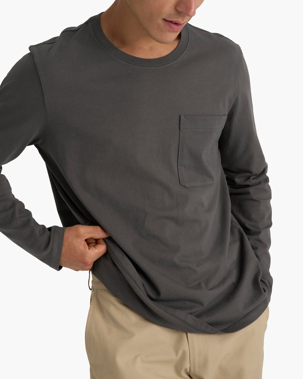 Heavyweight Jersey Long Sleeve Crew - Coal