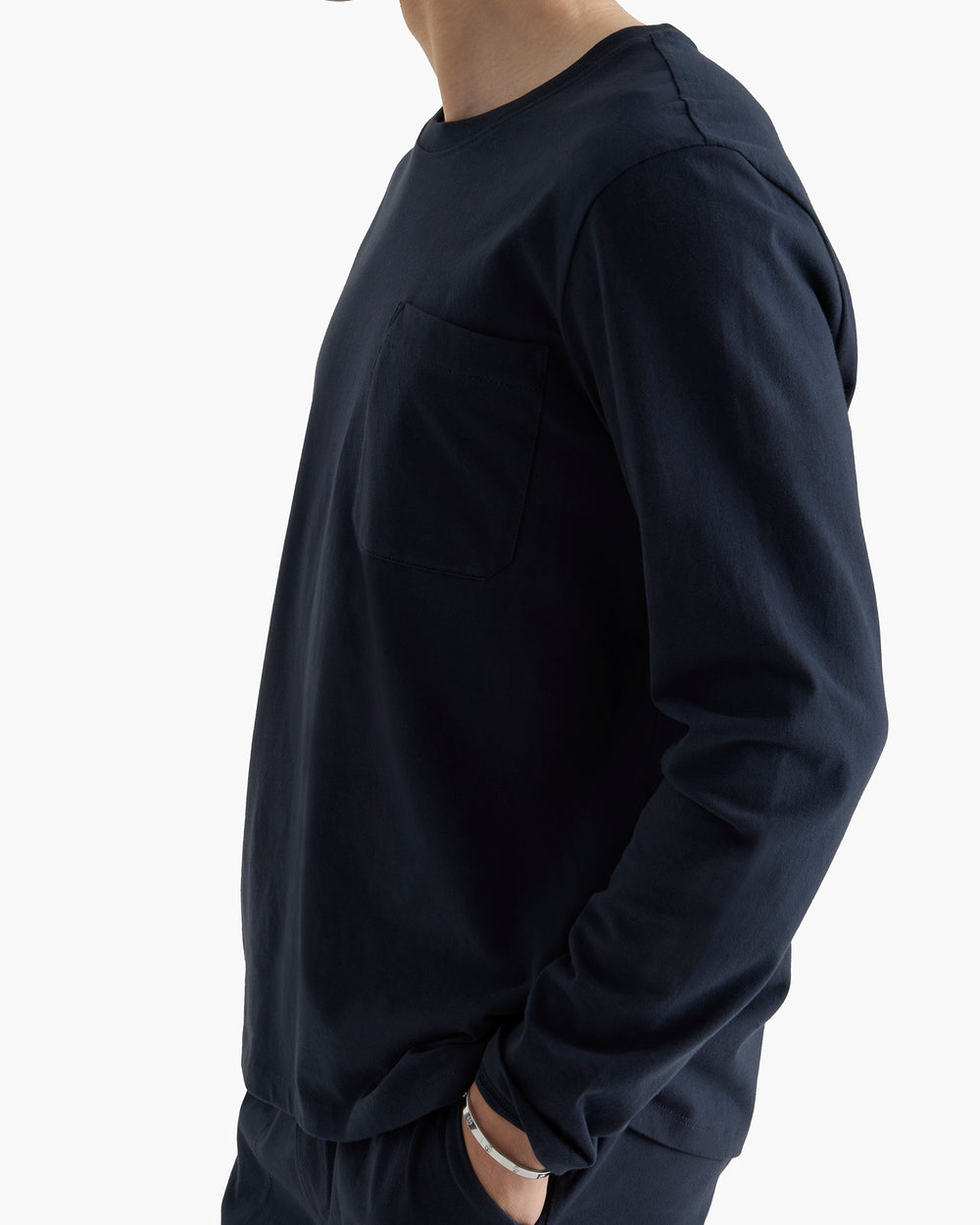 Heavyweight Jersey Long Sleeve Crew -Midnight