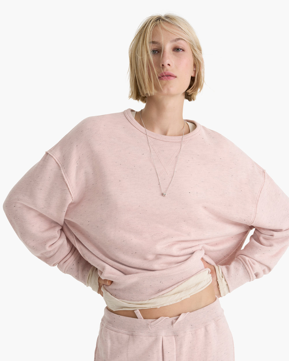 Donegal French Terry Crew Neck Sweatshirt - Faded Rose