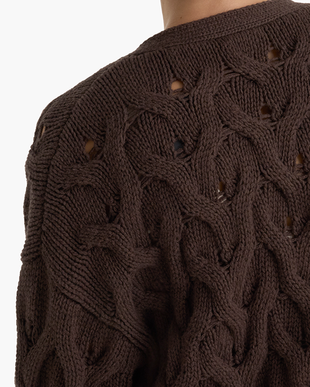 Cotton Cashmere Air Cardigan - Dark Chocolate
