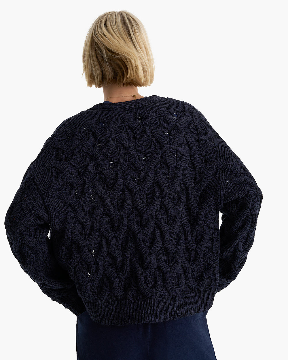 Cotton Cashmere Air Cardigan - Midnight