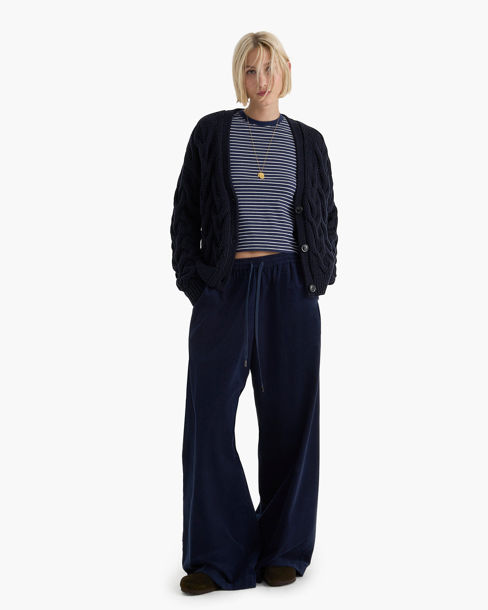 Cotton Cashmere Air Cardigan - Midnight