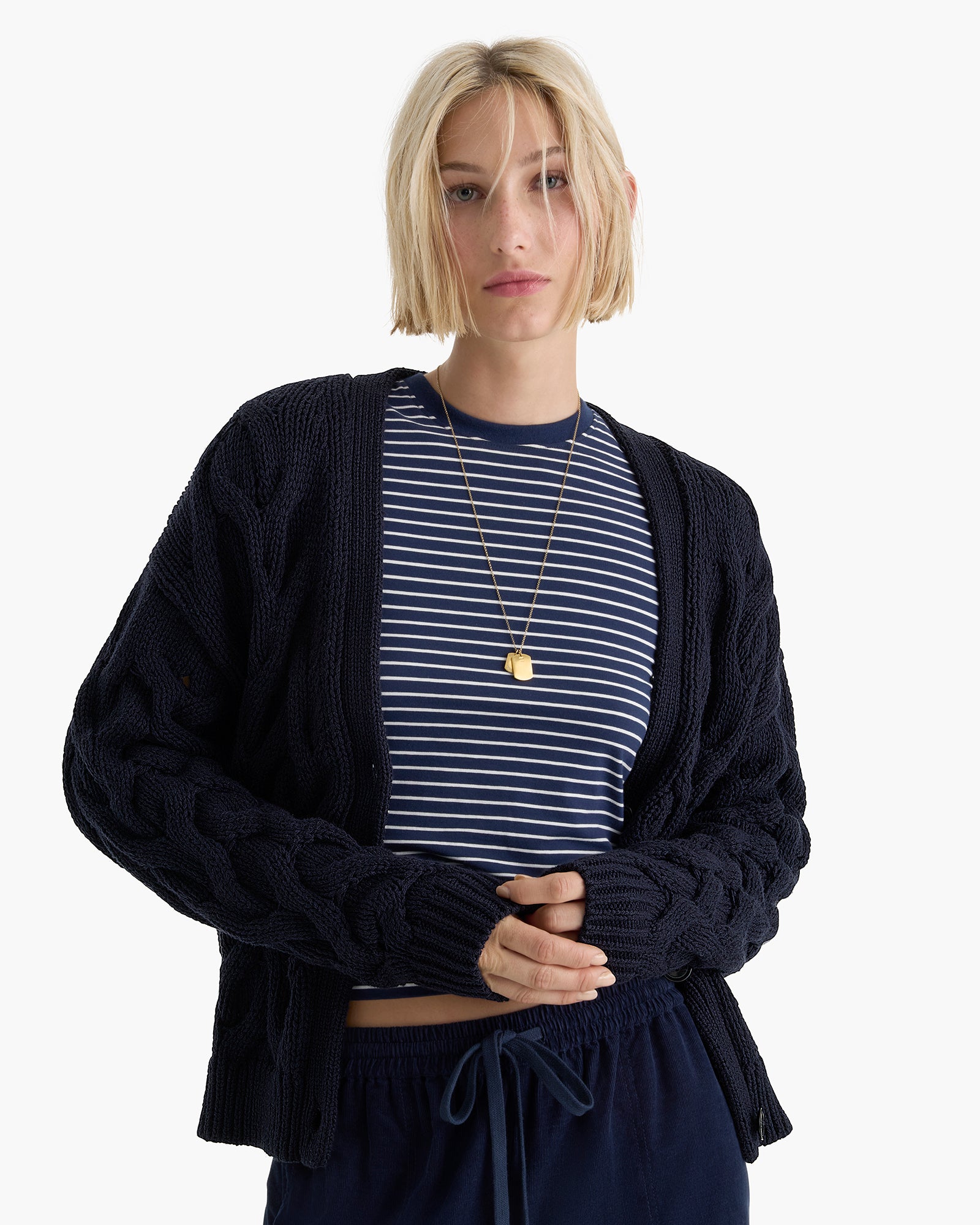 Cotton Cashmere Air Cardigan - Midnight – ATM Anthony Thomas Melillo