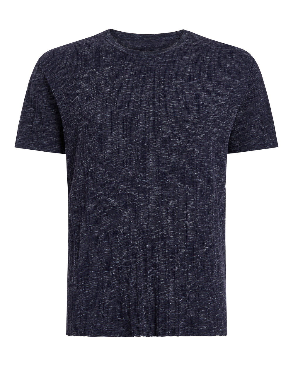 Rib Short Sleeve Destroyed Tee - Dark Navy
