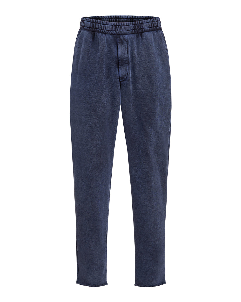 French Terry with Pigment Wash Cut Off Sweatpants - Dark Navy