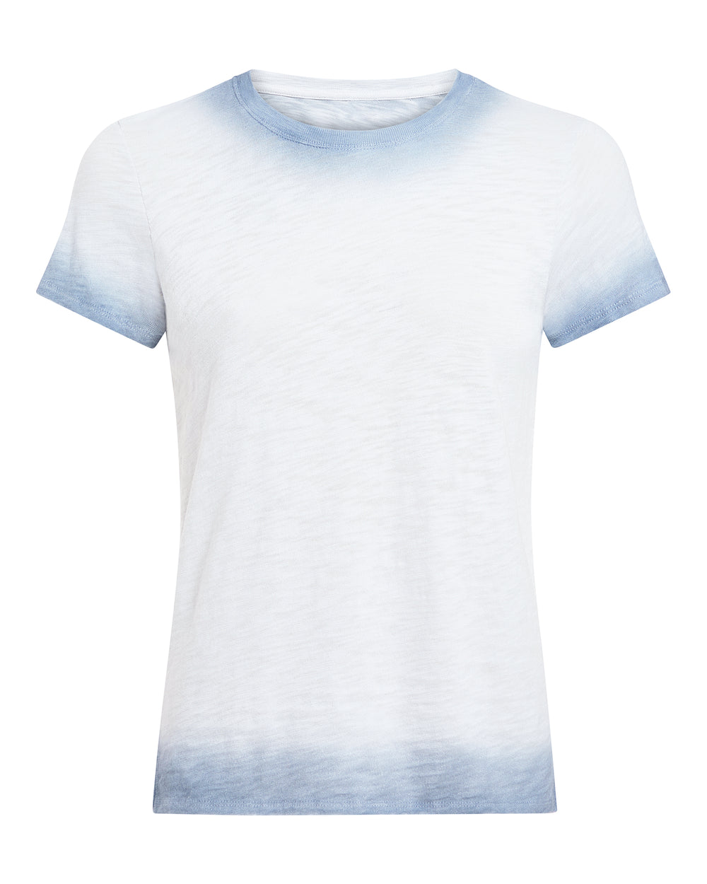 Spray Treatment Slub Jersey Schoolboy Tee - Silver-Wash Navy