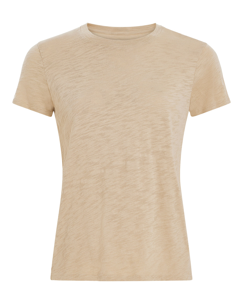 Slub Jersey Schoolboy Crew Neck Tee - Dune