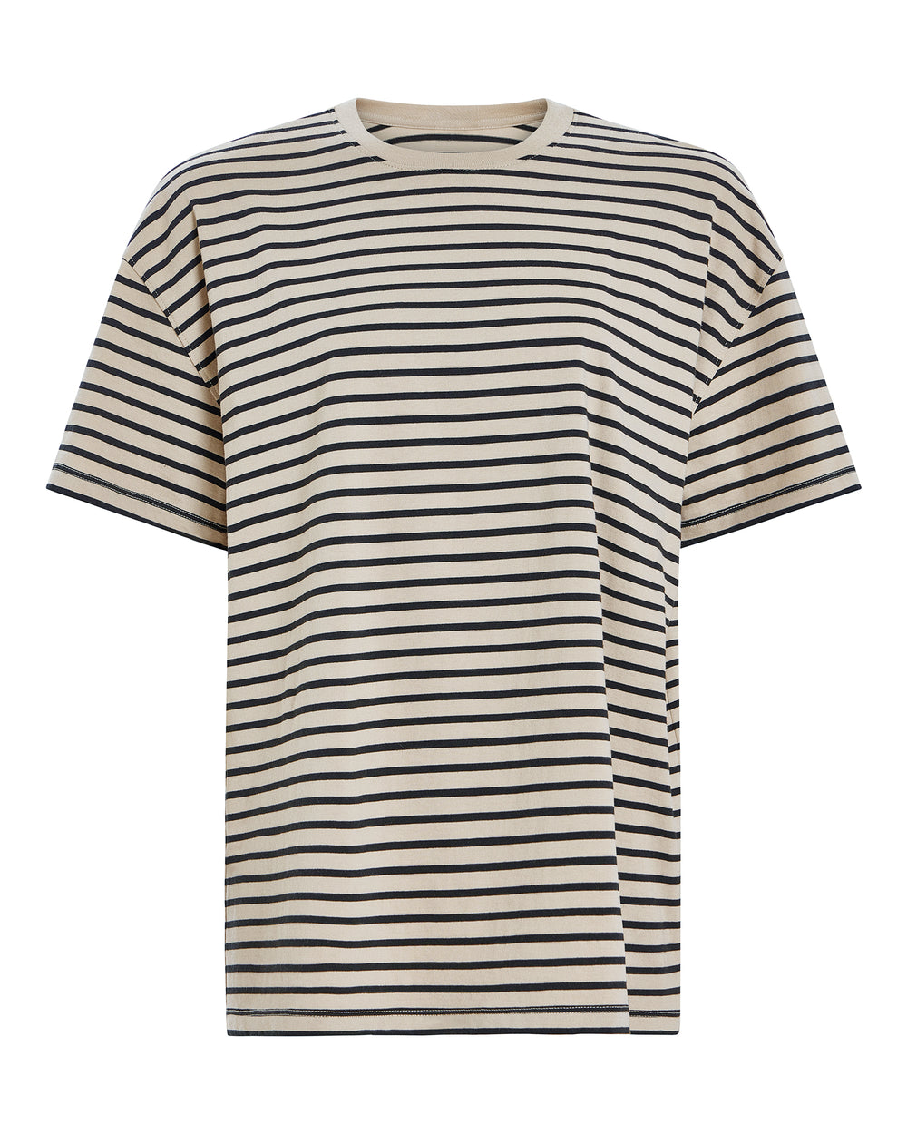 Heavyweight Jersey Oversized Short Sleeve Crew Neck Tee - Dune-Black