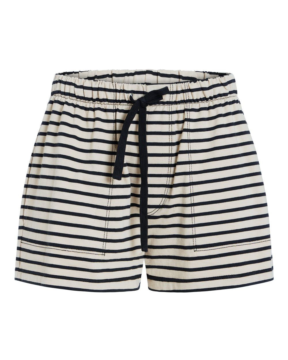 Heavyweight Jersey Striped Pull On Short - Dune-Black