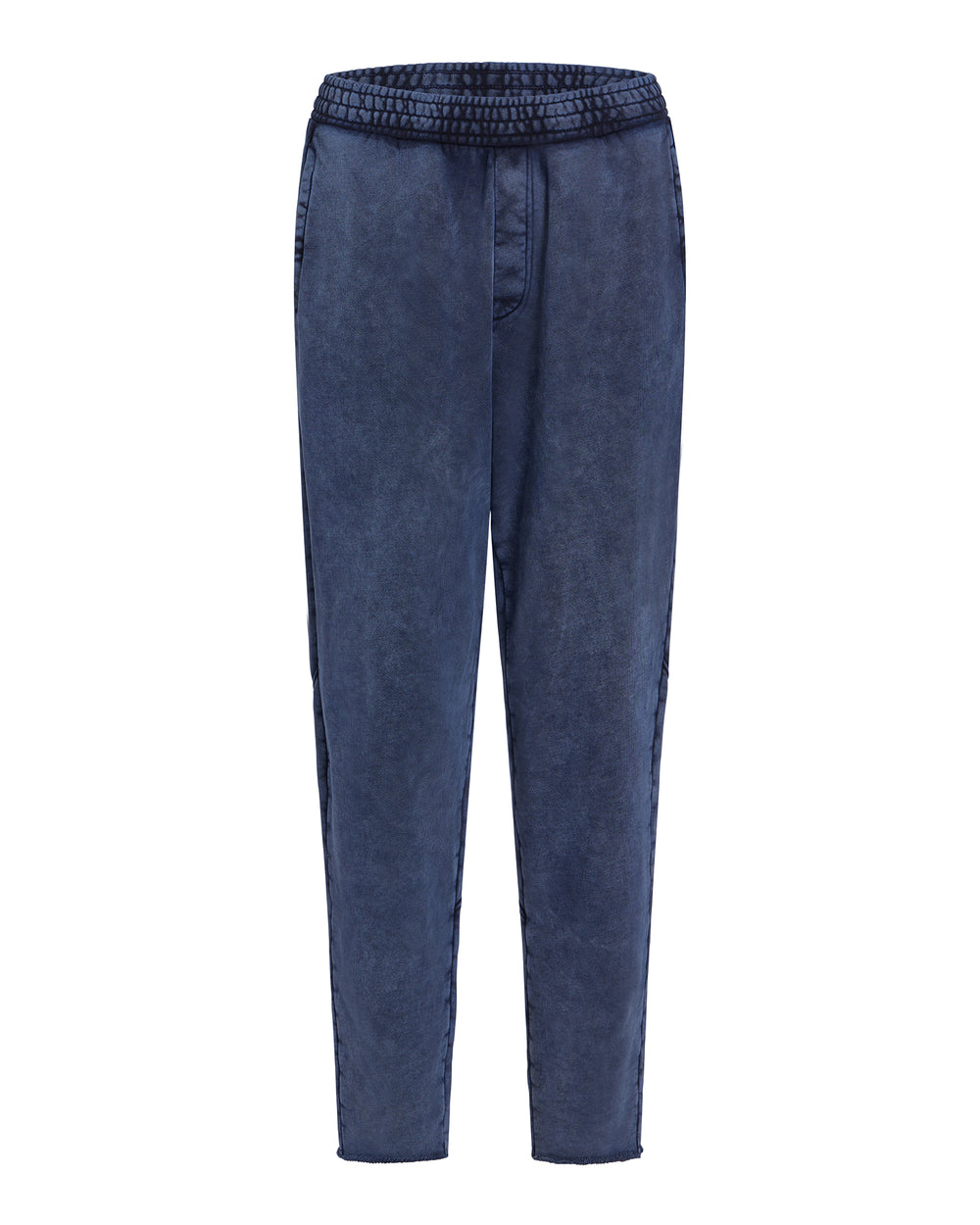 French Terry Pigment Wash Cut-Off Sweatpants - Dark Navy