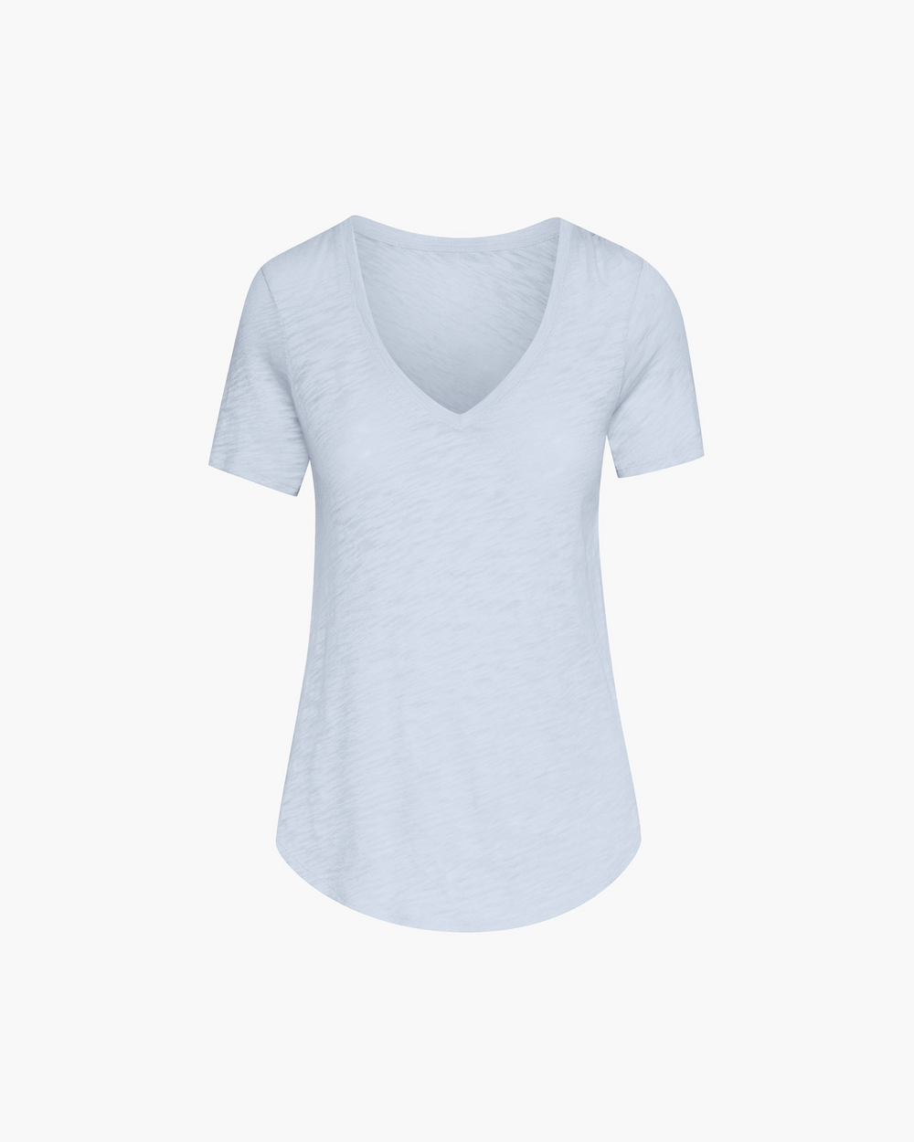 Slub Jersey Classic Short Sleeve V-Neck Tee - Powder Blue
