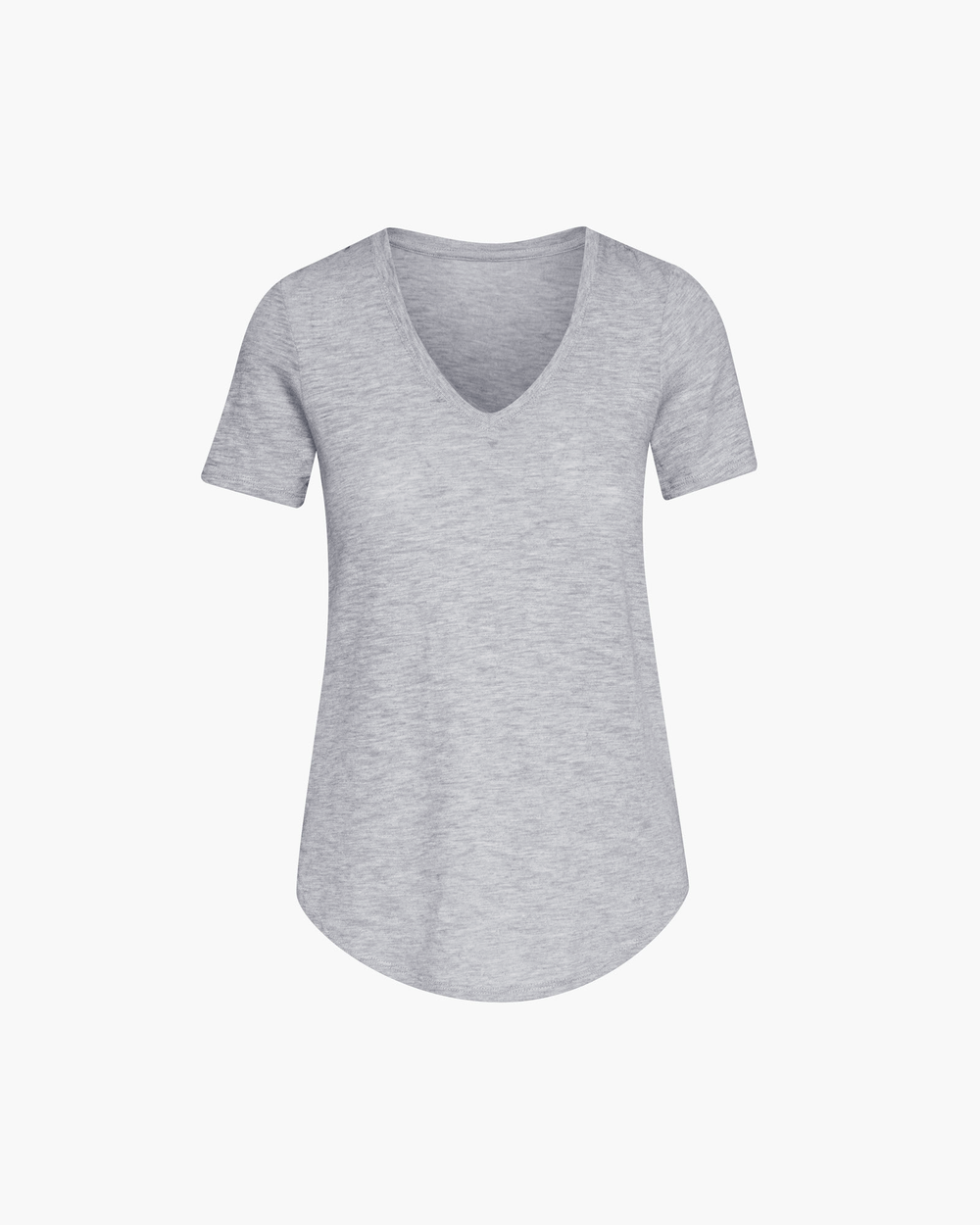 Slub Jersey Classic V-Neck Tee - Heather Grey
