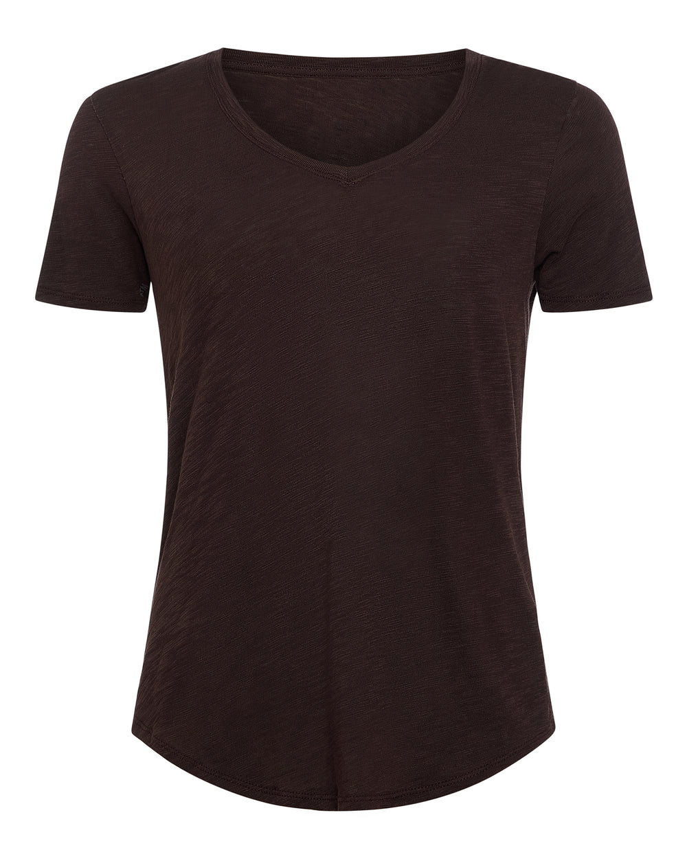 Slub Jersey Classic V-Neck Tee - Dark Chocolate