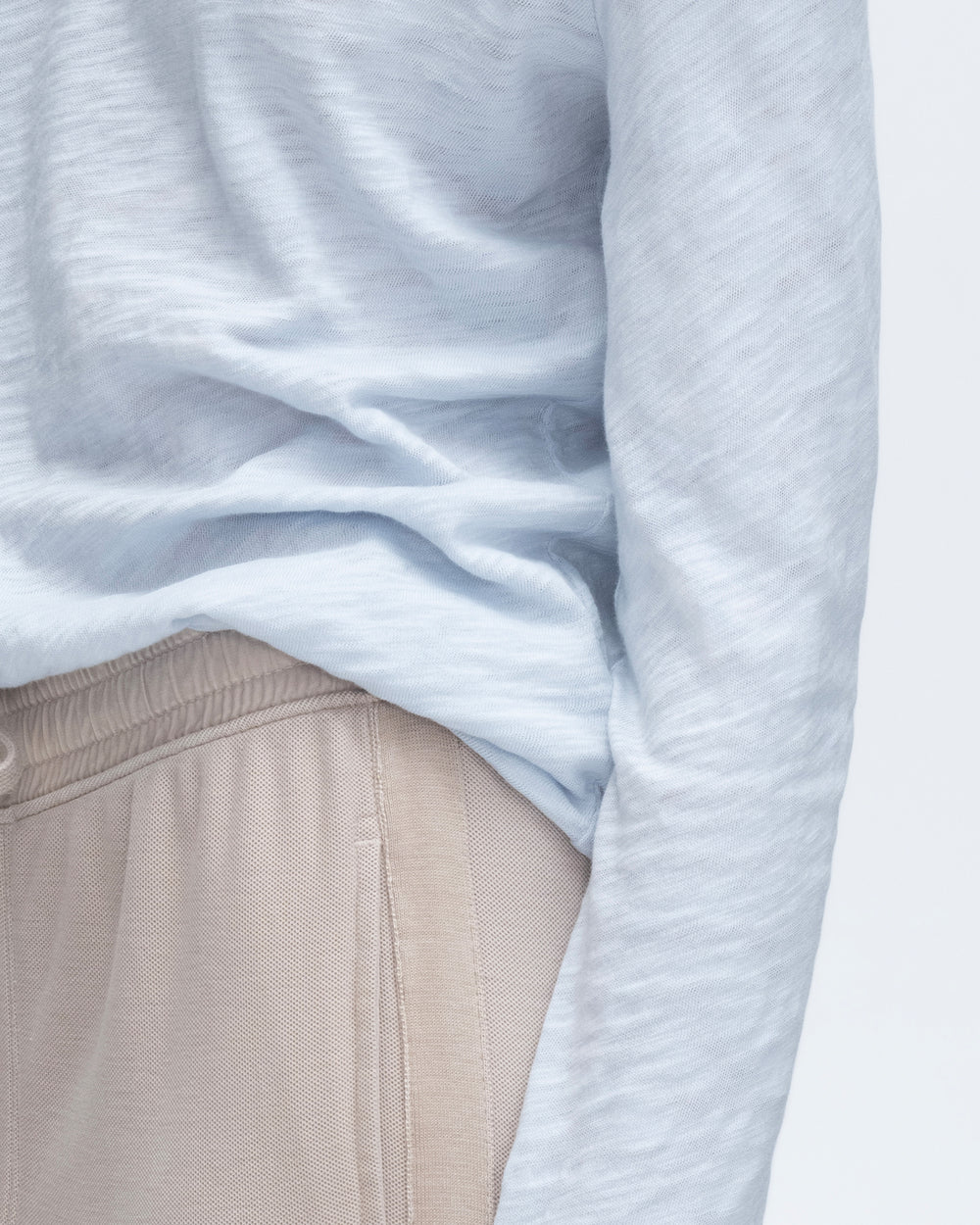 Slub Jersey Long Sleeve Destroyed Crew - Powder Blue