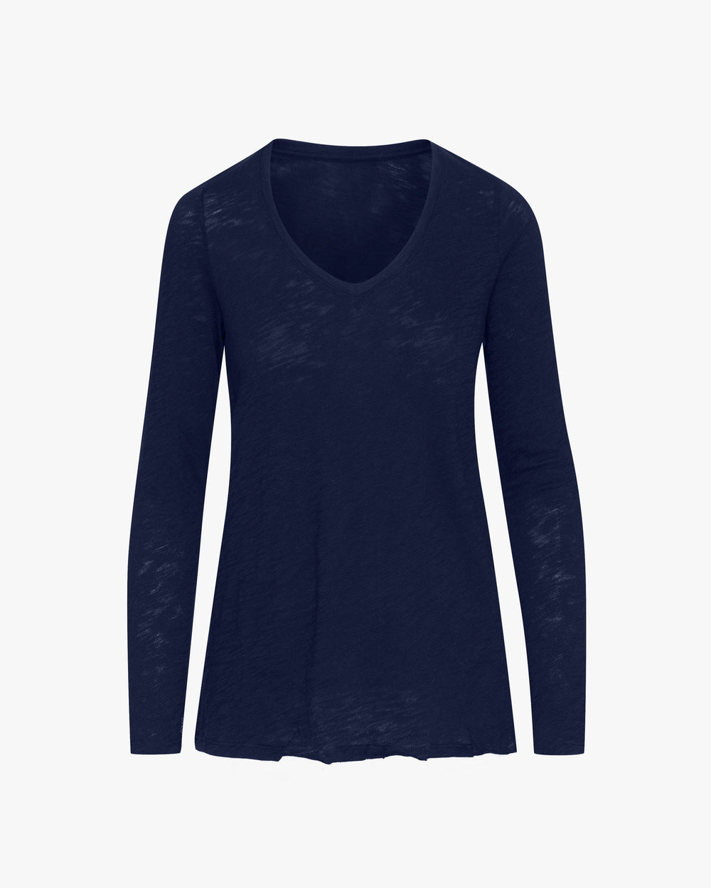 Slub Jersey Long Sleeve V-Neck Tee - Midnight