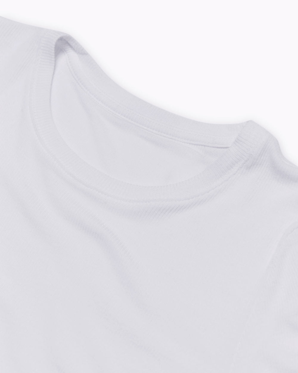 Modal Rib Short Sleeve Crew Neck Tee - White
