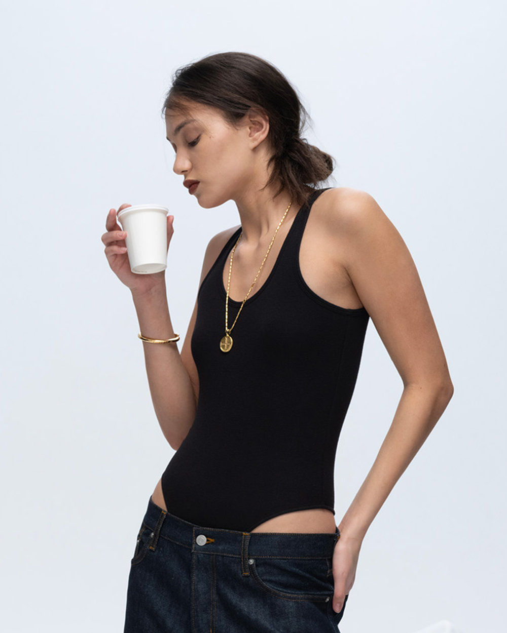 Modal Rib Bodysuit - Black