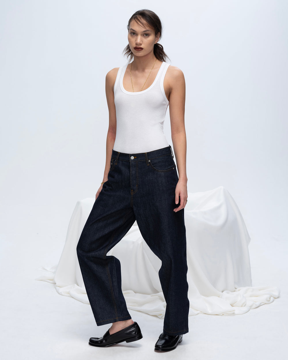 Modal Rib Boy Tank - White
