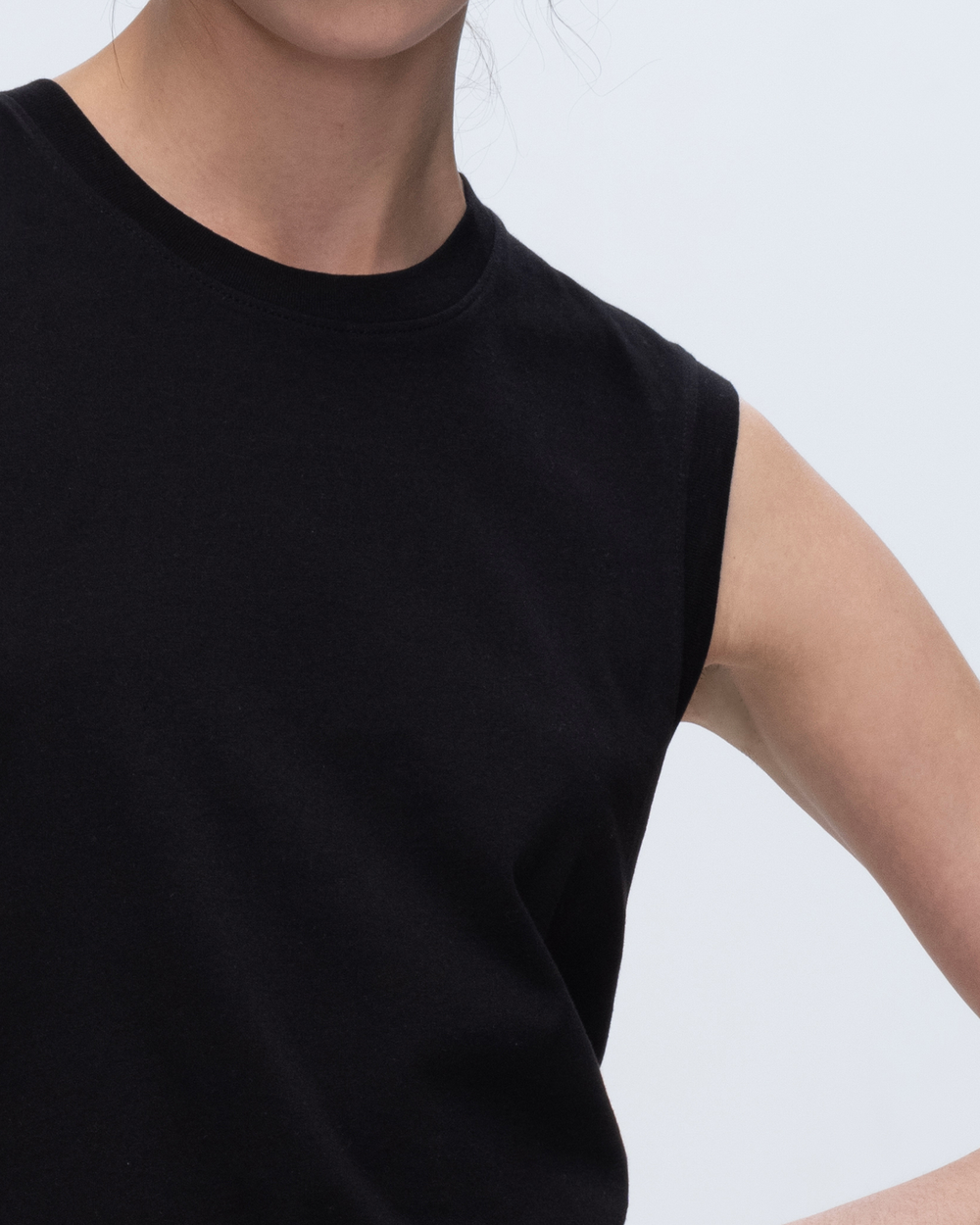 Classic Jersey Sleeveless Boy Tee - Black
