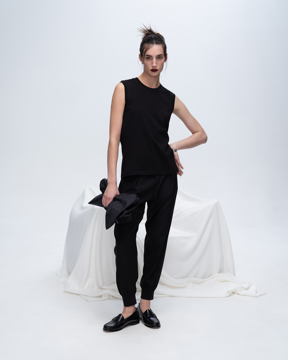 Classic Jersey Sleeveless Boy Tee - Black