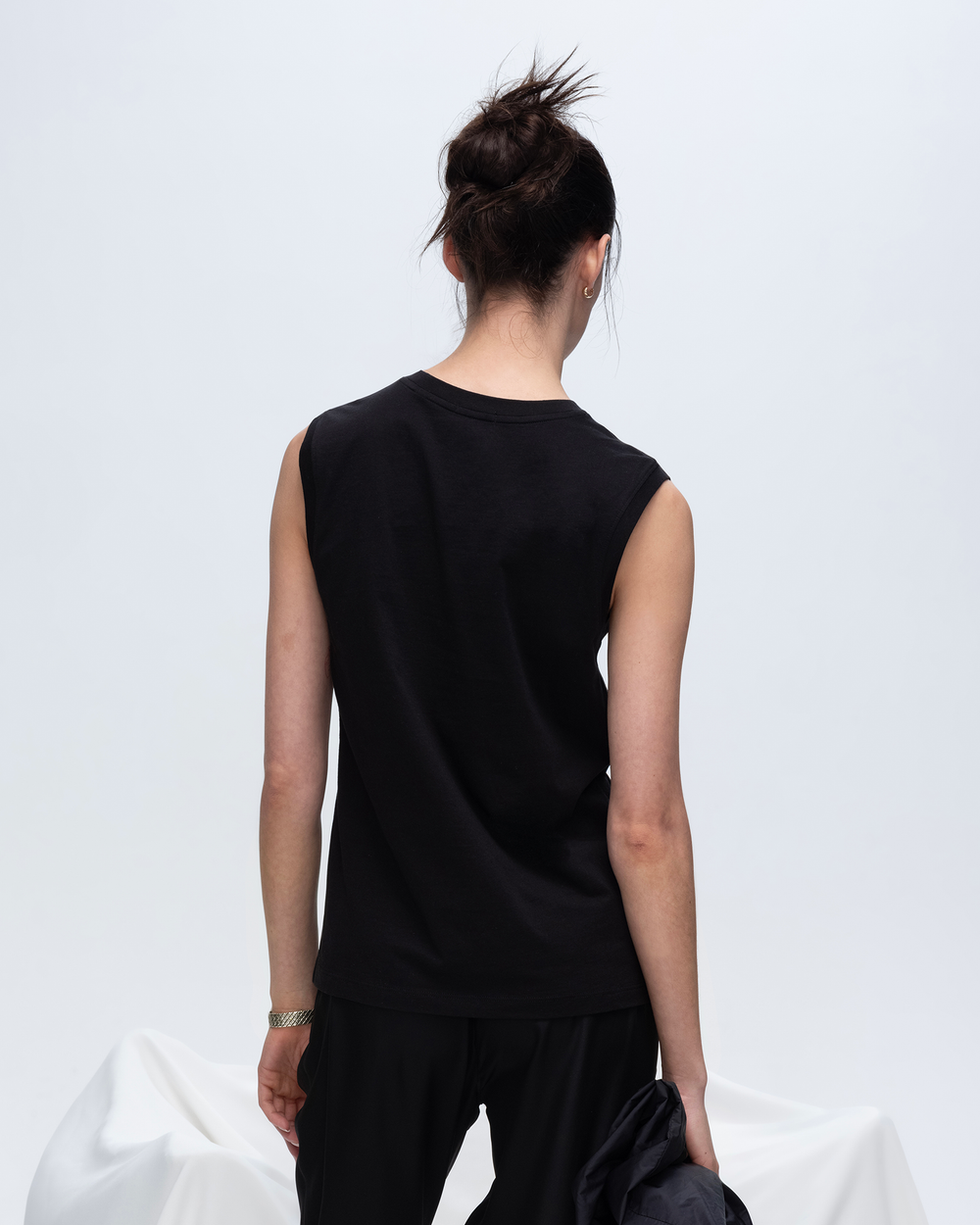Classic Jersey Sleeveless Boy Tee - Black