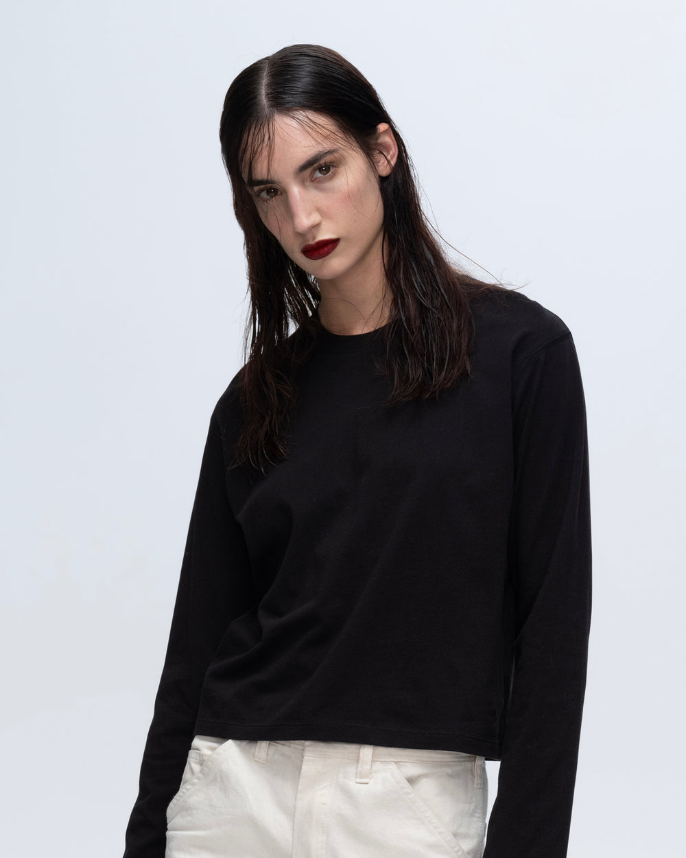 Classic Jersey Long Sleeve Boy Tee - Black
