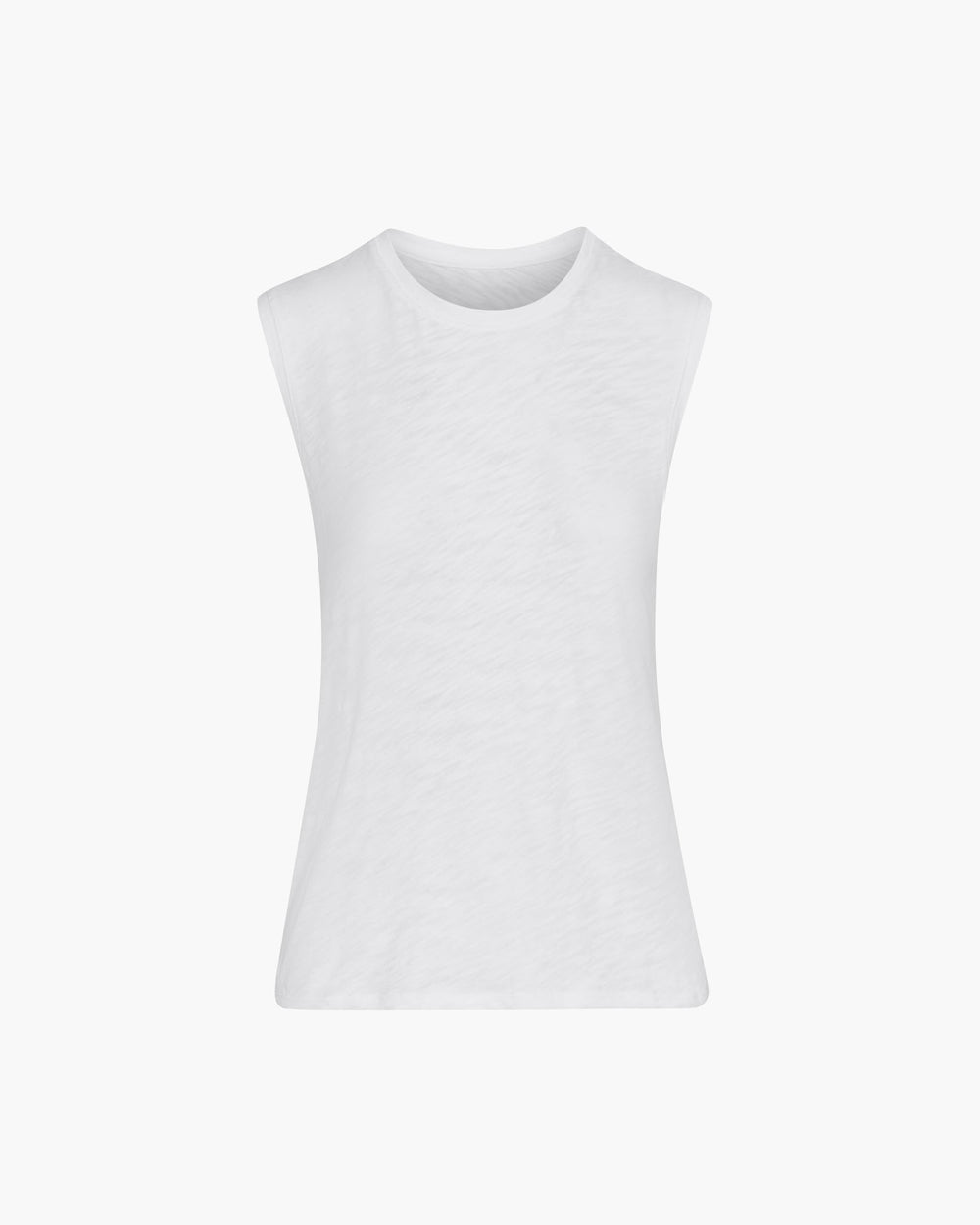 Slub Jersey Sleeveless Schoolboy Tee - White