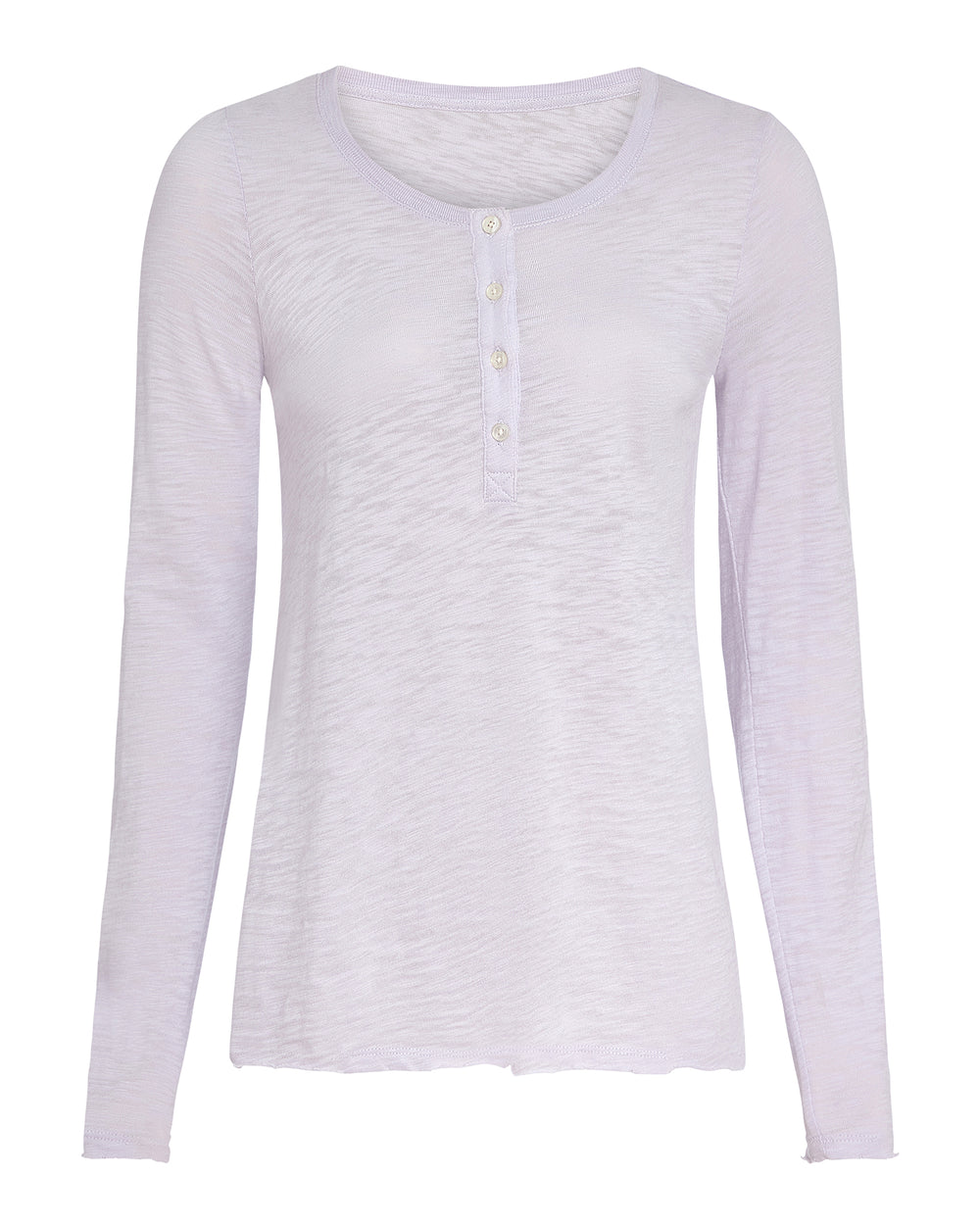 Slub Jersey Destroyed Wash Henley - Faded Lavender