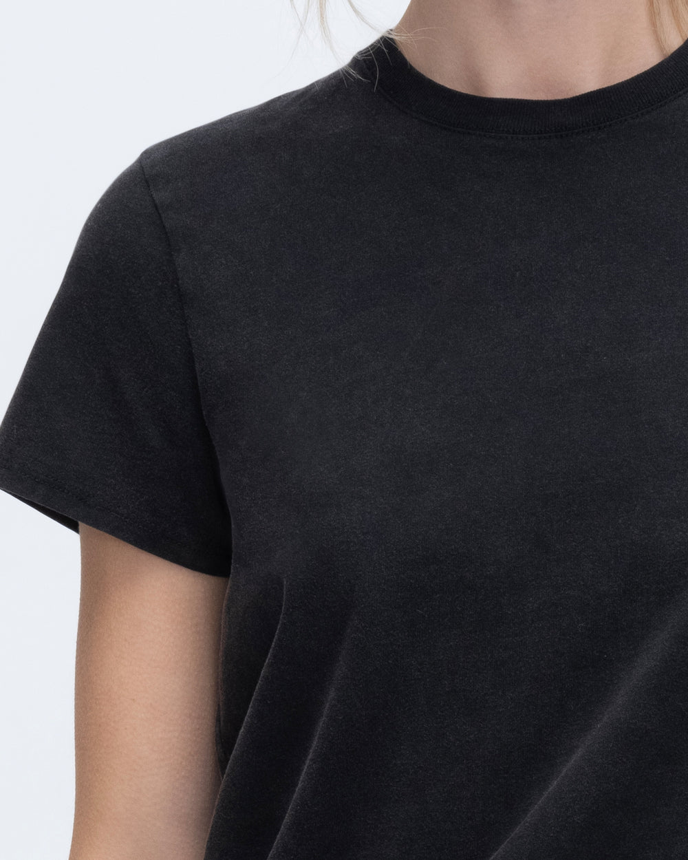 Heavyweight Jersey Short Sleeve Crew Neck Tee Vintage Wash - Black